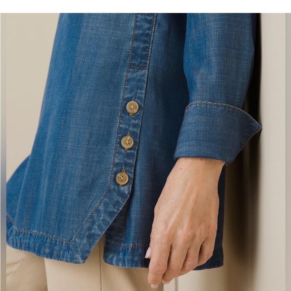 Chico's Classic Blue Denim Shirt - Picture 9 of 9